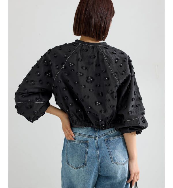 IENA「《予約》フラワージャガードボリュームブラウス」|シャツ・ブラウス|