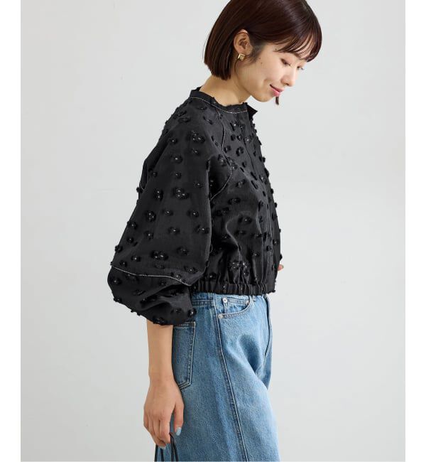 IENA「《予約》フラワージャガードボリュームブラウス」|シャツ・ブラウス|