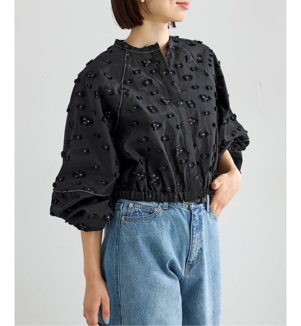 IENA「《予約》フラワージャガードボリュームブラウス」|シャツ・ブラウス|