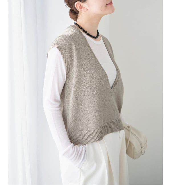 IENA「《予約》コットンwashiニットベスト」|ベスト・ジレ|