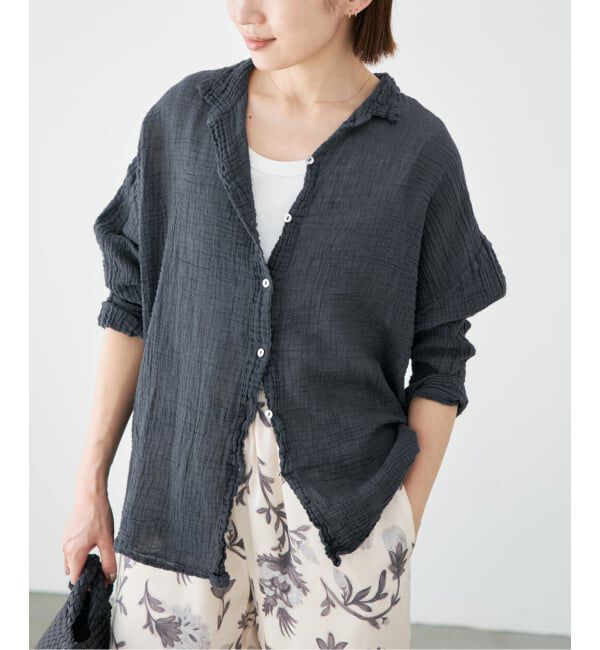 IENA「《予約》LES ATELIERS FRANCAIS DE CONFECTION Blouse Desert PE26BLDESERTGDC」|シャツ・ブラウス|ブラック A