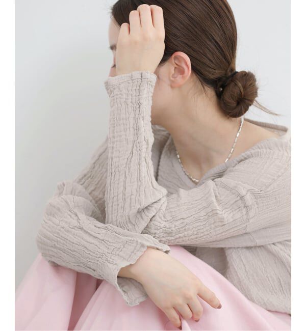 IENA「《予約》LES ATELIERS FRANCAIS DE CONFECTION T Manches Longues PE26TSMLGDC」|シャツ・ブラウス|グレーA