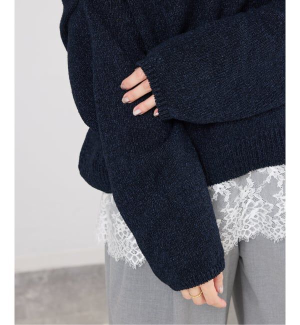 IENA「《予約》ミックスヤーン ワイドプルオーバー」|ニット・セーター|