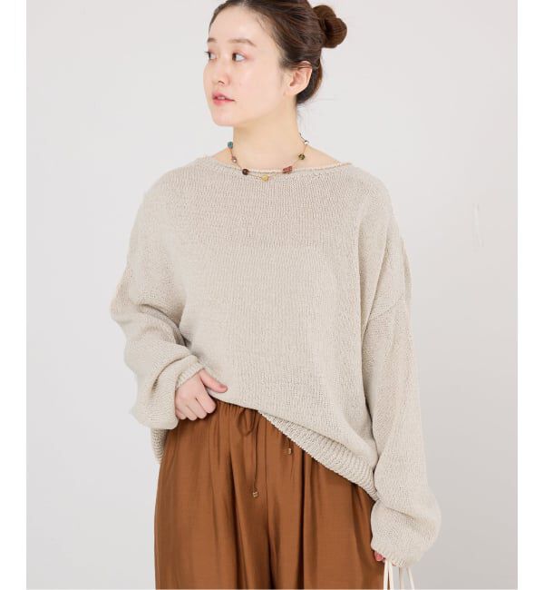 IENA「《予約》ミックスヤーン ワイドプルオーバー」|ニット・セーター|
