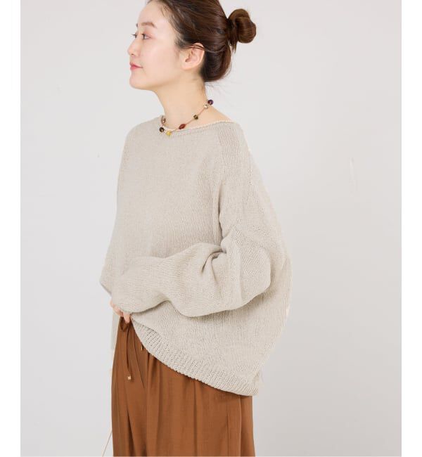 IENA「《予約》ミックスヤーン ワイドプルオーバー」|ニット・セーター|