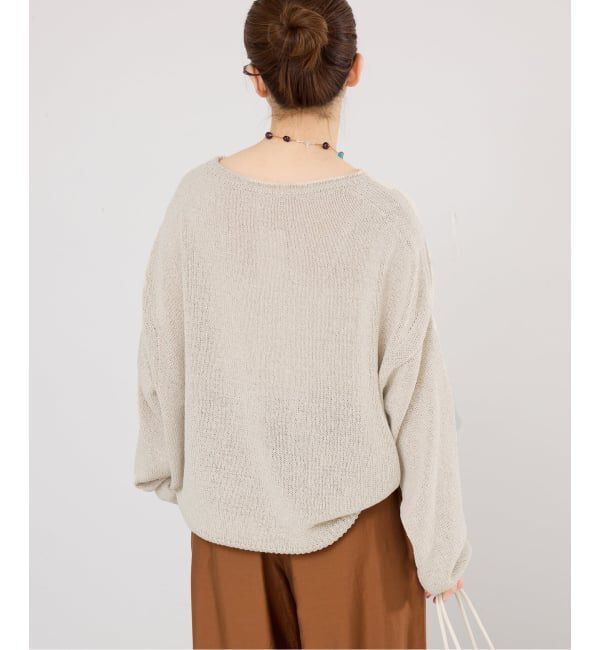 IENA「《予約》ミックスヤーン ワイドプルオーバー」|ニット・セーター|