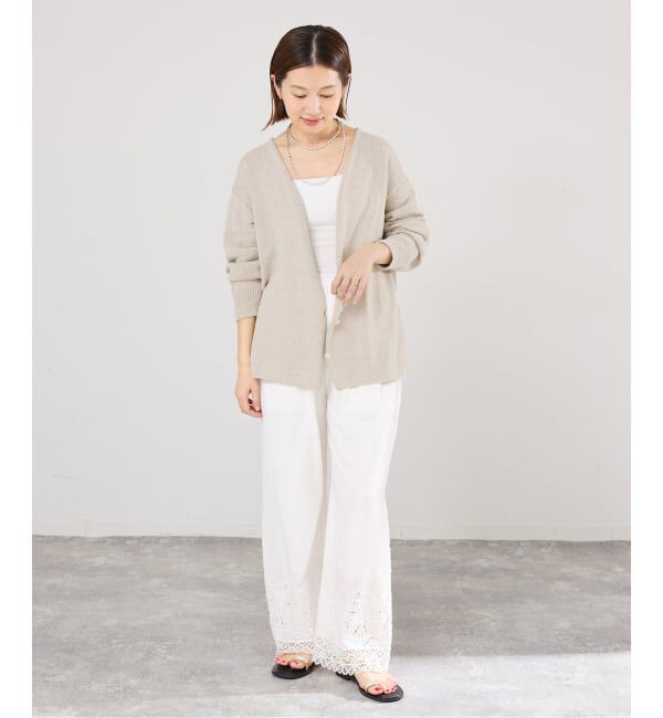 IENA「《予約》ミックスヤーン  2WAY Vカーディガン」|カーディガン|