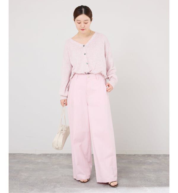 IENA「《予約》ミックスヤーン  2WAY Vカーディガン」|カーディガン|