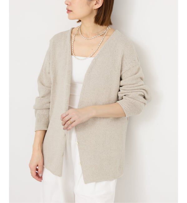 IENA「《予約》ミックスヤーン  2WAY Vカーディガン」|カーディガン|