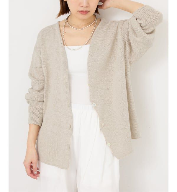 IENA「《予約》ミックスヤーン  2WAY Vカーディガン」|カーディガン|