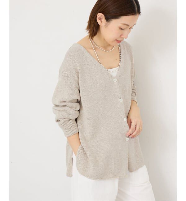 IENA「《予約》ミックスヤーン  2WAY Vカーディガン」|カーディガン|