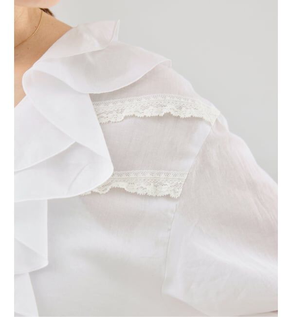 IENA「《予約》レーストリムフリルブラウス」|シャツ・ブラウス|