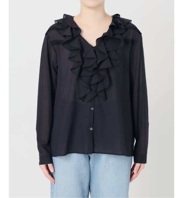 IENA「《予約》レーストリムフリルブラウス」|シャツ・ブラウス|