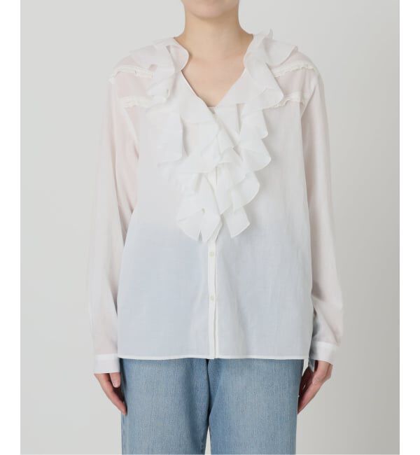 IENA「《予約》レーストリムフリルブラウス」|シャツ・ブラウス|