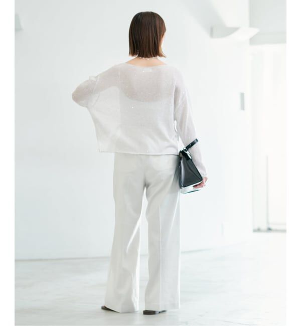 IENA「《予約》ウォッシャブル スパークルコットンプルオーバー」|ニット・セーター|