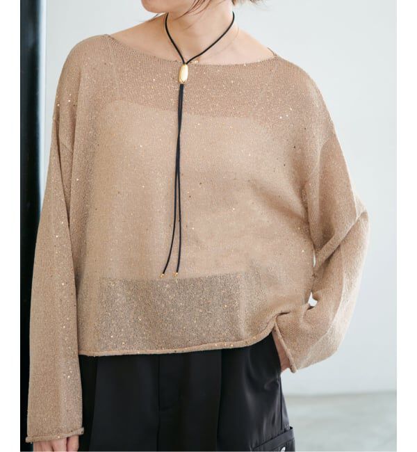 IENA「《予約》ウォッシャブル スパークルコットンプルオーバー」|ニット・セーター|