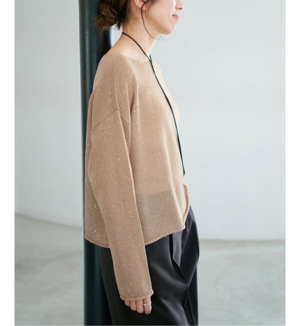IENA「《予約》ウォッシャブル スパークルコットンプルオーバー」|ニット・セーター|