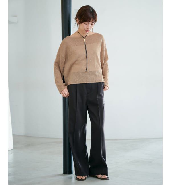 IENA「《予約》ウォッシャブル スパークルコットンプルオーバー」|ニット・セーター|