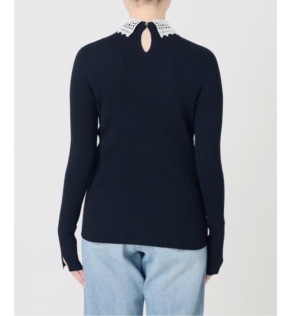 IENA「《予約》レース襟 RIBホールガーメントプルオーバー」|ニット・セーター|