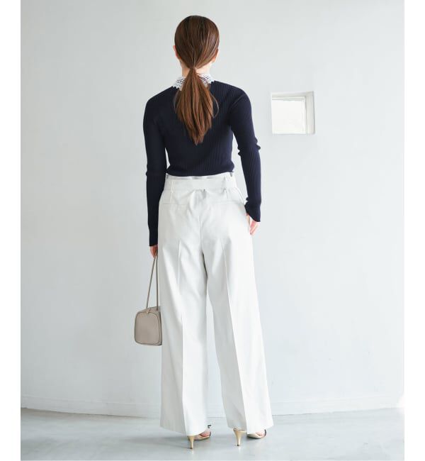 IENA「《予約》レース襟 RIBホールガーメントプルオーバー」|ニット・セーター|