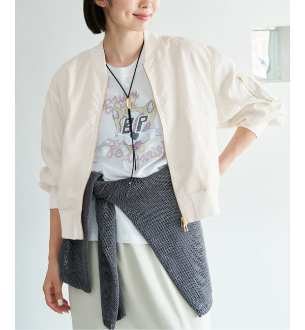 IENA「《予約》ウォッシャブル ライトエアリーMA-1」|ブルゾン・スタジャン|ナチュラル