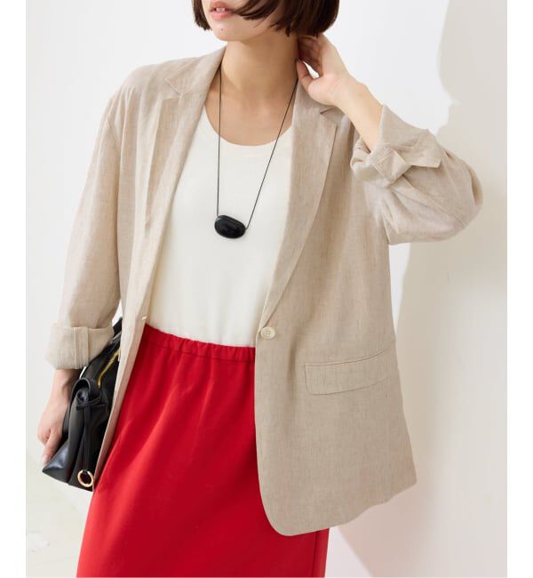 SLOBE IENA「《36.38サイズ展開/予約》リネンレーヨンシングルテーラードジャケット」|テーラードジャケット|