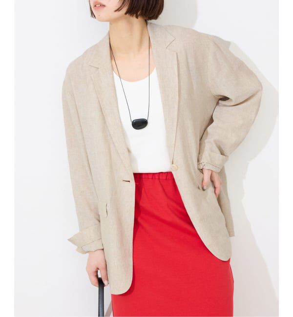 SLOBE IENA「《36.38サイズ展開/予約》リネンレーヨンシングルテーラードジャケット」|テーラードジャケット|