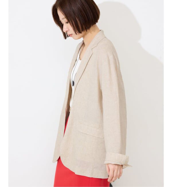 SLOBE IENA「《36.38サイズ展開/予約》リネンレーヨンシングルテーラードジャケット」|テーラードジャケット|