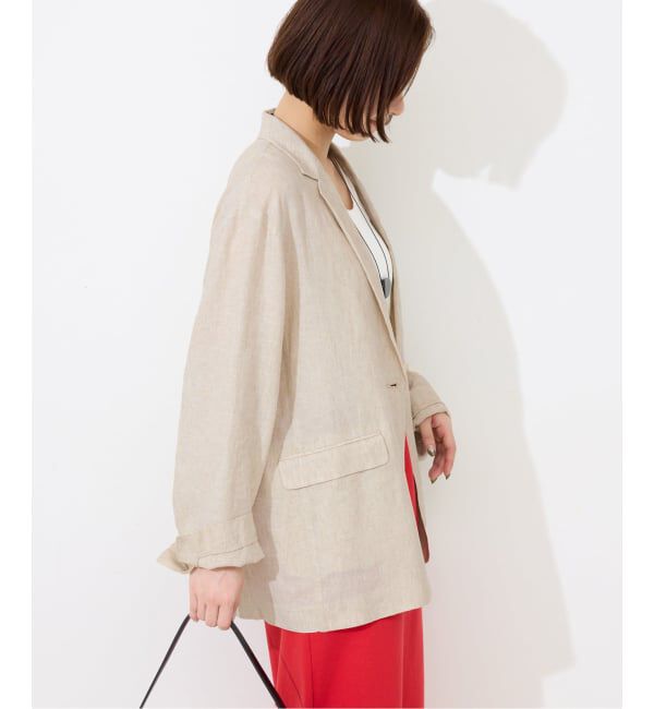 SLOBE IENA「《36.38サイズ展開/予約》リネンレーヨンシングルテーラードジャケット」|テーラードジャケット|
