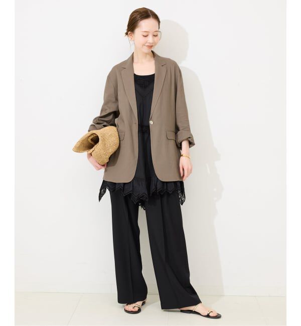 SLOBE IENA「《36.38サイズ展開/予約》リネンレーヨンシングルテーラードジャケット」|テーラードジャケット|