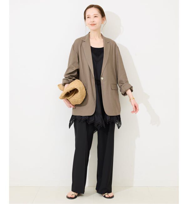 SLOBE IENA「《36.38サイズ展開/予約》リネンレーヨンシングルテーラードジャケット」|テーラードジャケット|