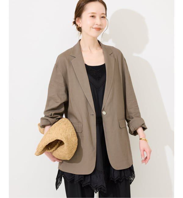 SLOBE IENA「《36.38サイズ展開/予約》リネンレーヨンシングルテーラードジャケット」|テーラードジャケット|