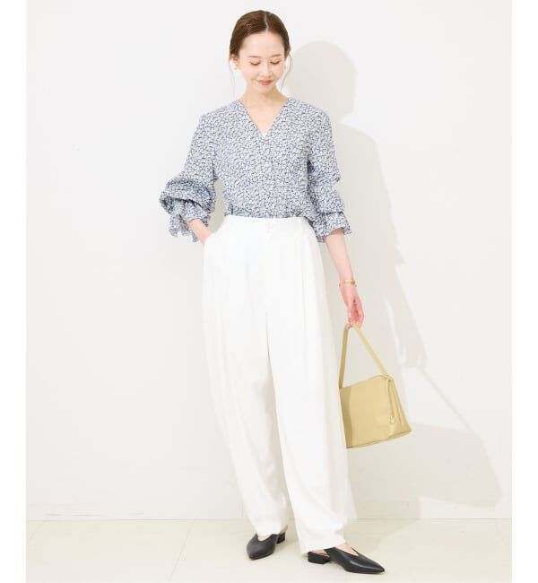 SLOBE IENA「《予約》Vネックフレアスリーブブラウス」|シャツ・ブラウス|