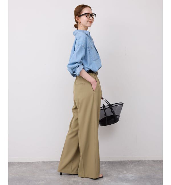 SLOBE IENA「イージーワイドパンツ」|スラックス|