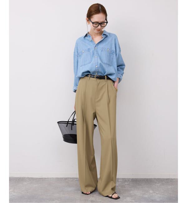 SLOBE IENA「イージーワイドパンツ」|スラックス|