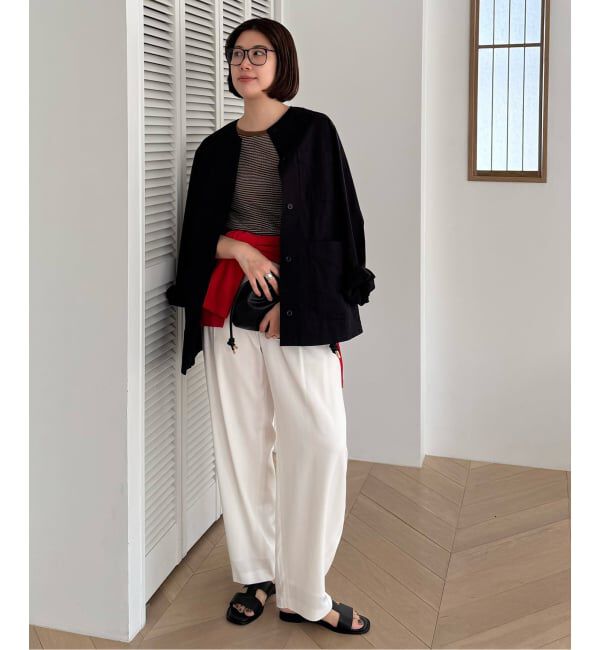 SLOBE IENA「《3サイズ展開/予約》ワンタックバレルスラックス」|スラックス|