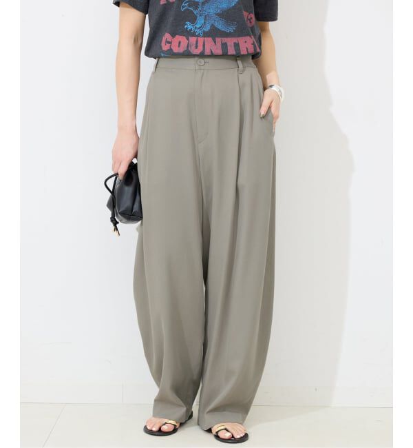 SLOBE IENA「《3サイズ展開/予約》ワンタックバレルスラックス」|スラックス|