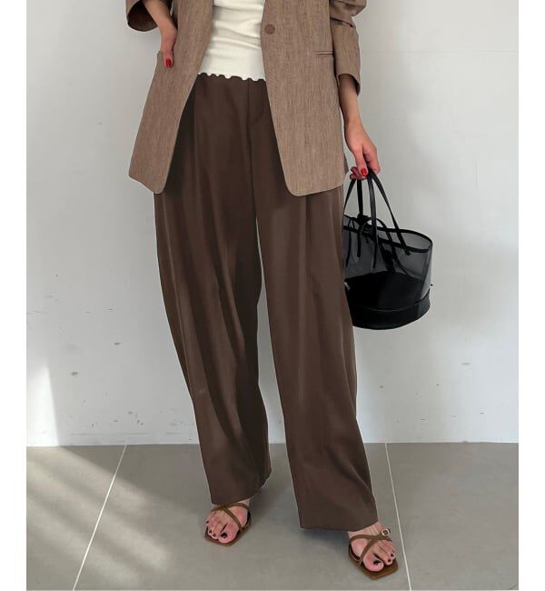 SLOBE IENA「《3サイズ展開/予約》ワンタックバレルスラックス」|スラックス|