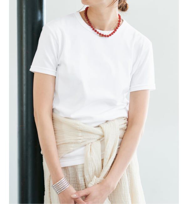 IENA「《追加2予約》ATON/エイトン 別注 SUVIN FRAISE ショートスリーブ Tシャツ」|Tシャツ・カットソー|ホワイト