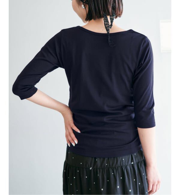 IENA「《追加2予約》ATON/エイトン 別注 SUVIN FRAISE ボートネック Tシャツ」|Tシャツ・カットソー|