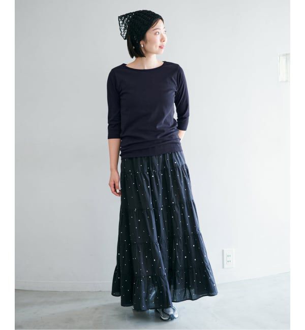 IENA「《追加2予約》ATON/エイトン 別注 SUVIN FRAISE ボートネック Tシャツ」|Tシャツ・カットソー|