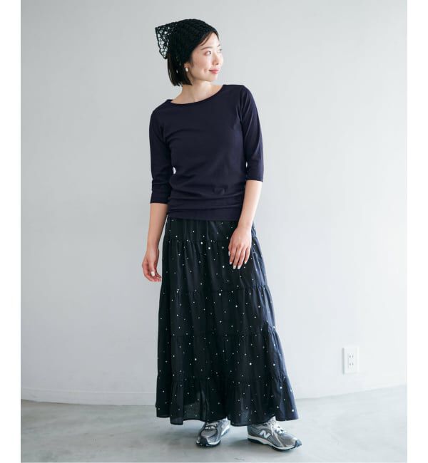 IENA「《追加2予約》ATON/エイトン 別注 SUVIN FRAISE ボートネック Tシャツ」|Tシャツ・カットソー|