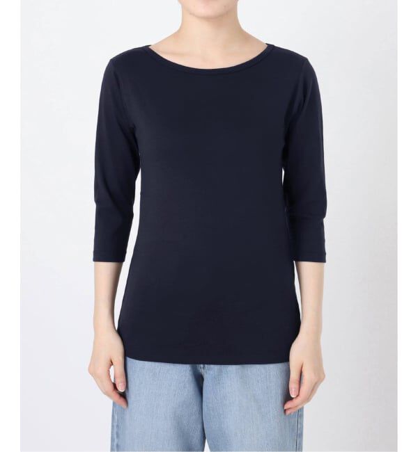 IENA「《追加2予約》ATON/エイトン 別注 SUVIN FRAISE ボートネック Tシャツ」|Tシャツ・カットソー|