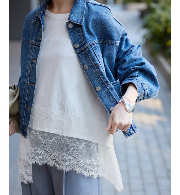 SLOBE IENA「《追加予約》レースコンビカットソー2」|Tシャツ・カットソー|