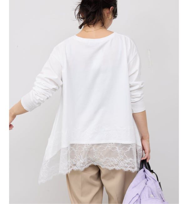 SLOBE IENA「《追加予約》レースコンビカットソー2」|Tシャツ・カットソー|