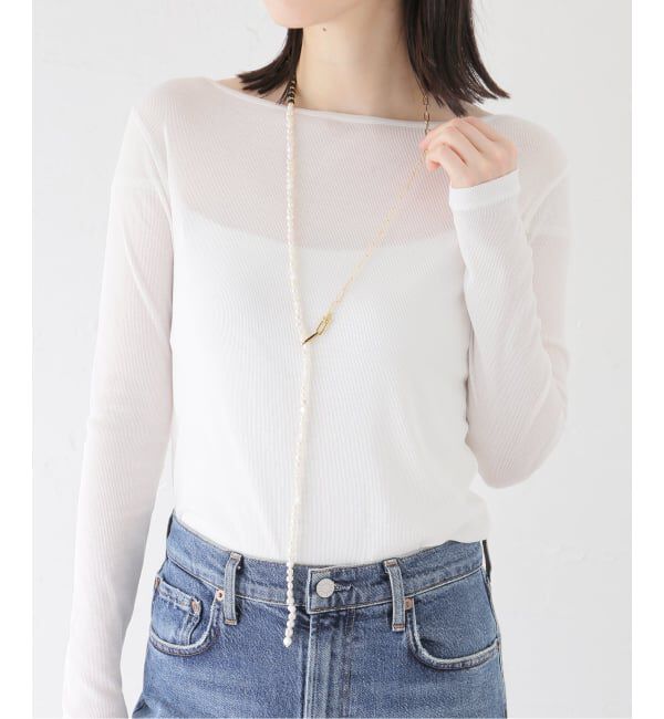 IENA「EO/イオ PEARL&PC CHAIN NECKLACE WITH ONYX ネックレス BO26SS-08」|ネックレス|