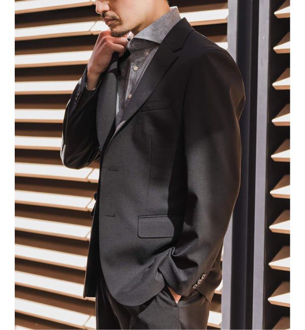 EDIFICE「《予約》"抗菌防臭＆シワ防止機能" ワルツ ツイル 2ボタン ジャケット」|スーツ|ブラック