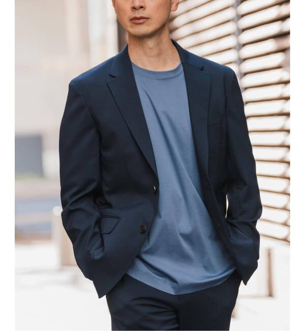 EDIFICE「《予約》"抗菌防臭＆シワ防止機能" ワルツ ツイル 2ボタン ジャケット」|スーツ|ネイビー