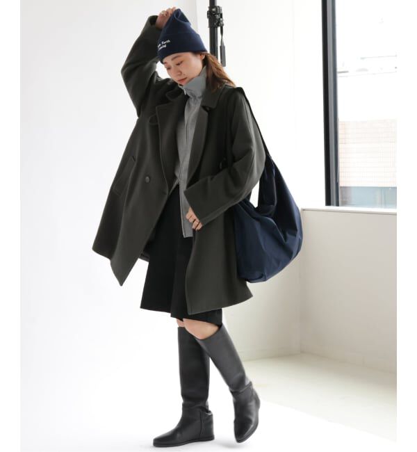 WEB限定追加2》尾州ウールモッサWブレストハーフコート（JOURNAL