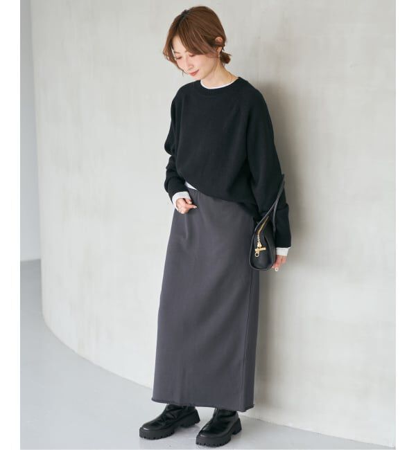 WEB限定カラー有り》ウールカシミヤ ラグランクルーネックニット